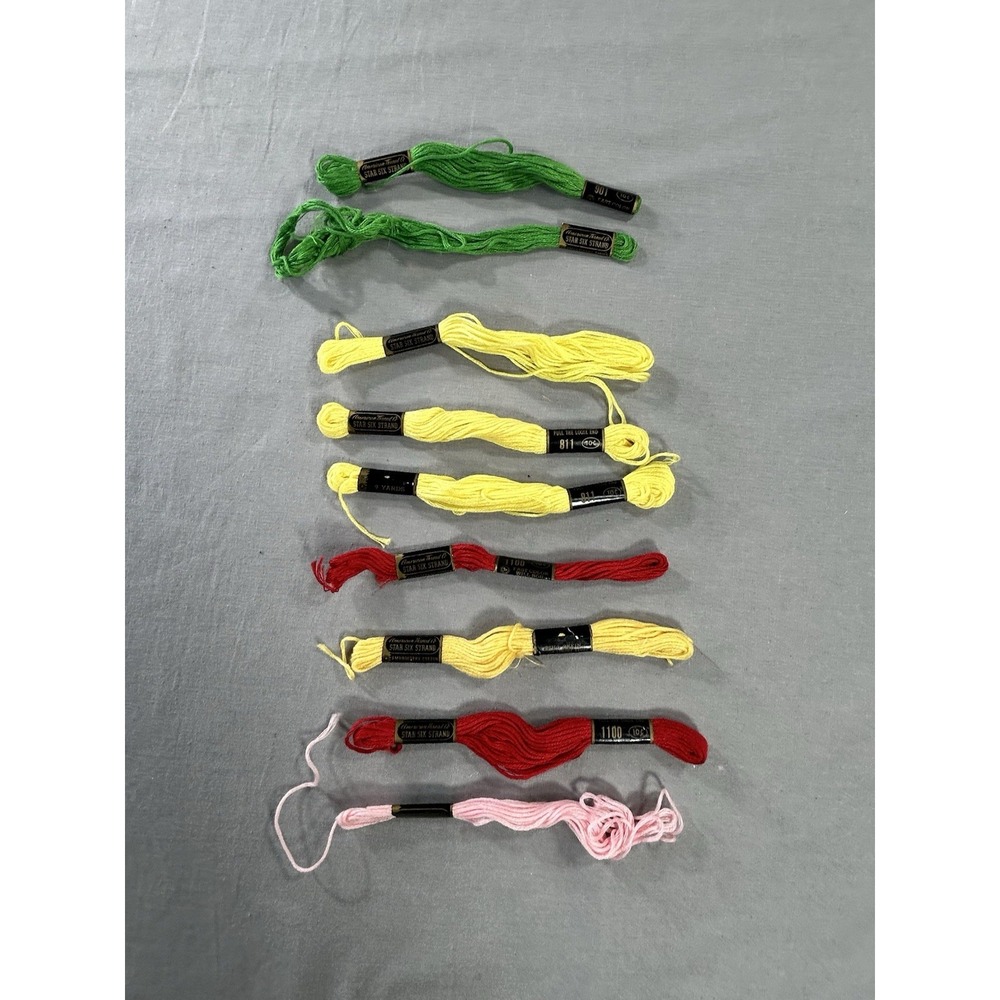 Vintage American Needle Star Six Strand Embroidery Floss Lot Of 9 Some Used